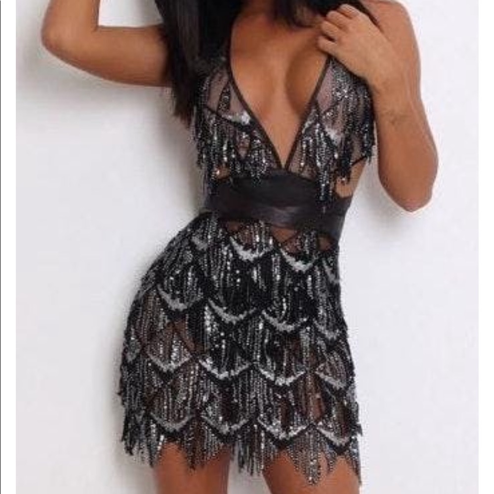 Black Sequin Dress